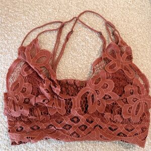 Free People Rust Crochet Lace Bralette